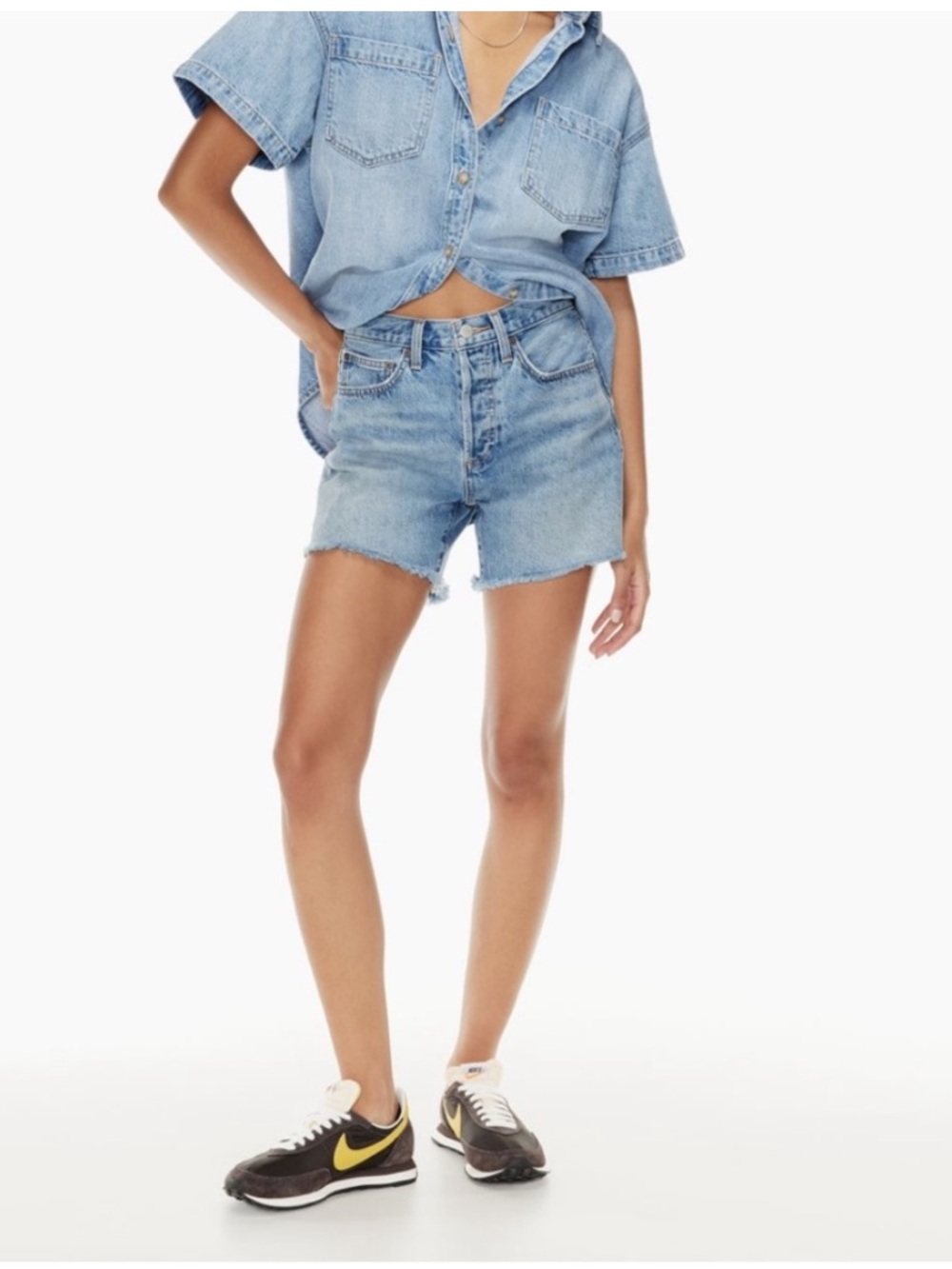 Denim Forum ex bf high rise thigh shorts